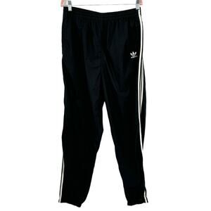 Vintage 90s Adidas Windbreaker Pants Black White L Retro Classic Jogger